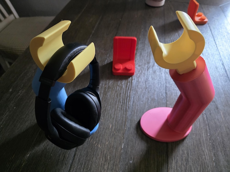 Headphone stand, 3D printed black desk organiser, gaming setup holder multiple colour options