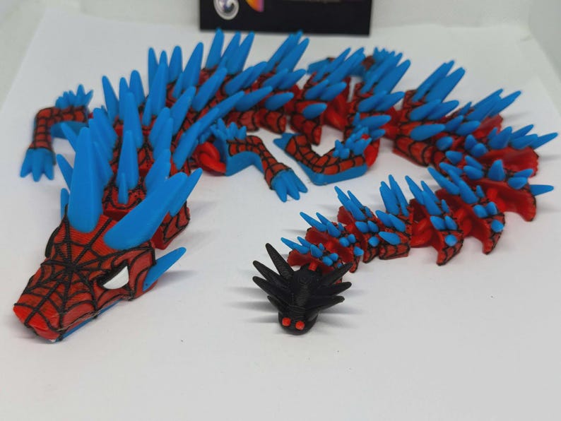 Articulated Dragon Desk Toy, Flexi Dragon Fidget Toy, 3D Printed Dragon Figure, Bendable Dragon Desk Buddy, Superhero Inspired Gift for Teen