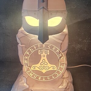 Viking Rune Lamp, Norse Rune Light, Pagan Desk Lamp, Rune Night Light, Nordic Night Lamp, RPG Gaming Light, LED Viking Decor, Mythology Nigh