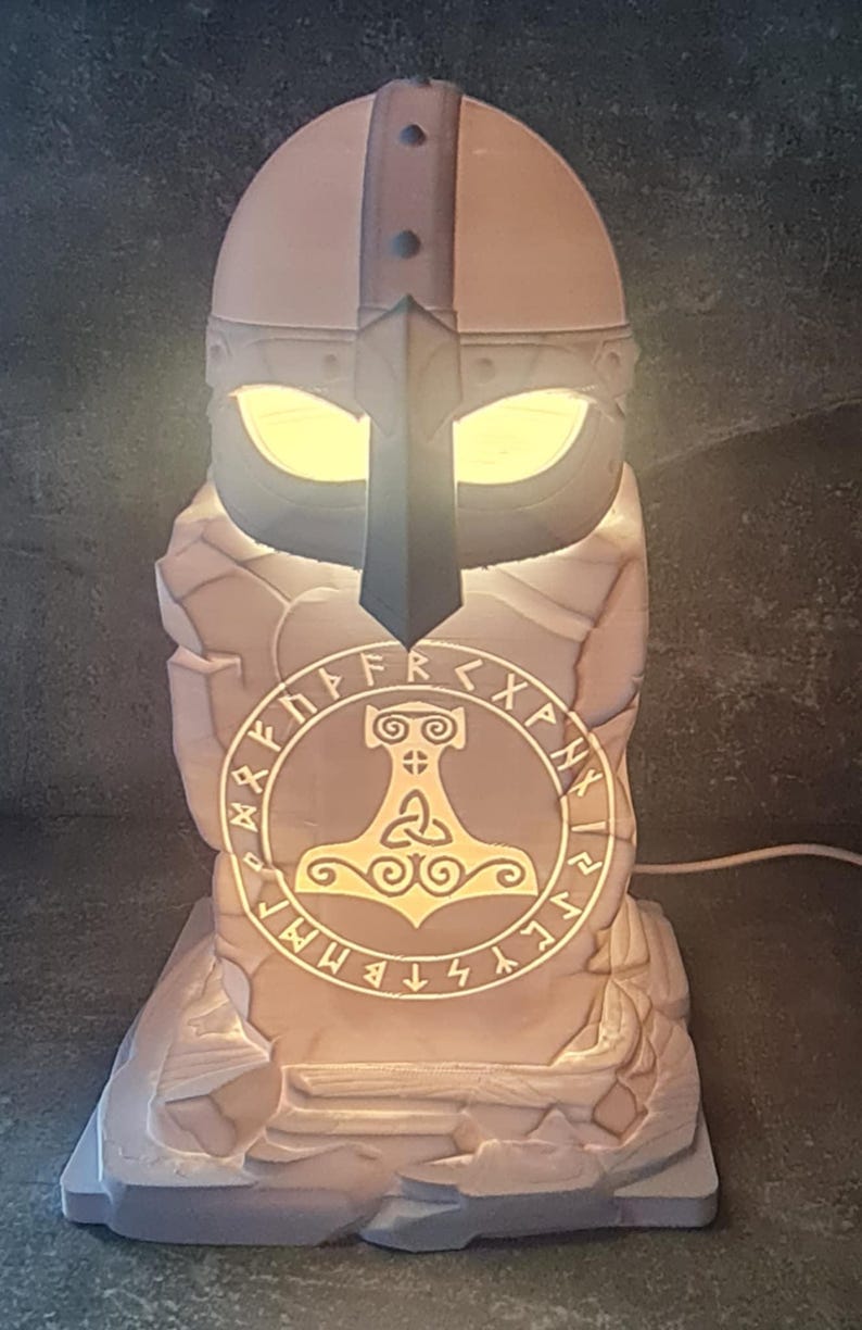 Viking Rune Lamp, Norse Rune Light, Pagan Desk Lamp, Rune Night Light, Nordic Night Lamp, RPG Gaming Light, LED Viking Decor, Mythology Nigh