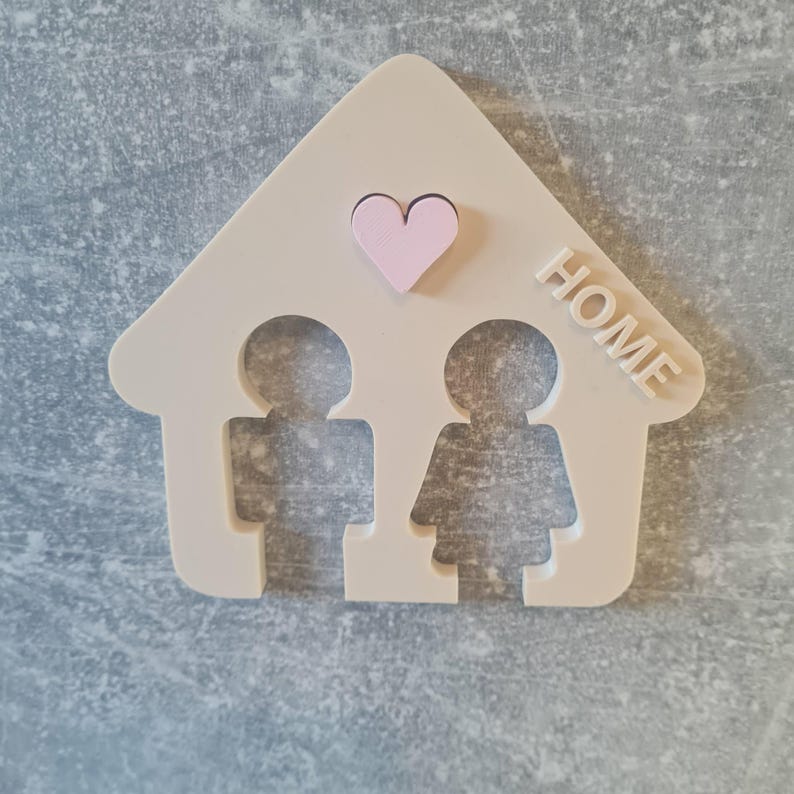 Couples key holder, wall mounted organizer, black plastic, 8 inch