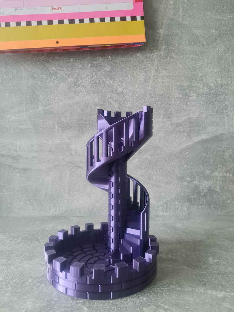 Dnd Dice Tower, 3D Printed Castle, Gray Fantasy Dice Roller