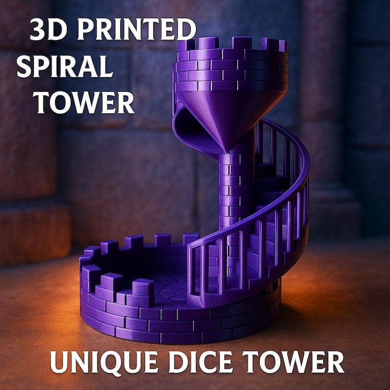 Dnd Dice Tower, 3D Printed Castle, Gray Fantasy Dice Roller