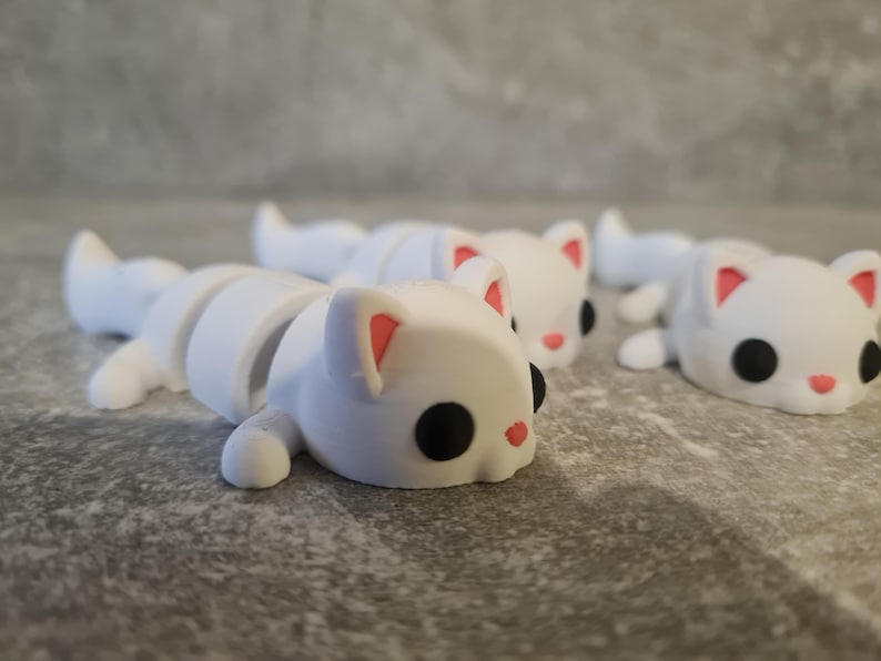 Flexi Kitty Toy – Poseable Kitten Figure, 3D Printed Fidget Pet, Cute Desk Companion Gift