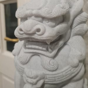 Stone Lion Pair, Feng Shui Entrance Guardian Statues, Fo Dog Doorway Decor, Porch Lion Sculptures, Lucky Home & Garden Altar Decoration