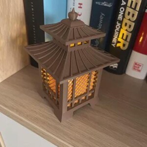 Japanese Pagoda Lantern 3D Printed  Mini Zen Garden Decor Japanese Lantern Miniature Desk Ornament  Tabletop Terrain  Unique Gift