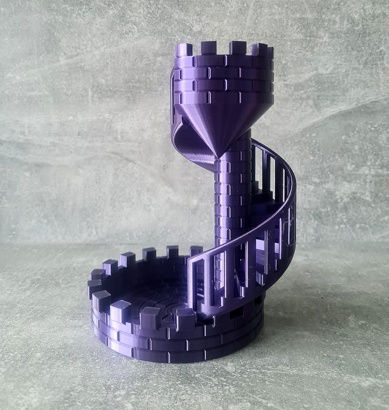 Dnd Dice Tower, 3D Printed Castle, Gray Fantasy Dice Roller
