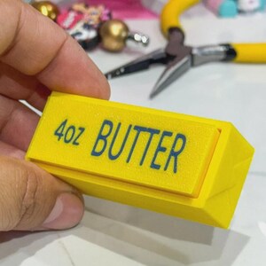 3D Printed Butter Squishy Clicker, Butter Fidget Toy, Desk Clicker, Sensory Fidget, Cute Stress Relief, Gift for Adults & Teens