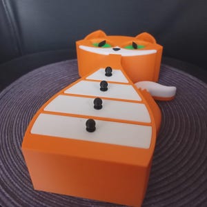 Fox Jewelry Box, 3D Printed Orange Jewelry Organizer