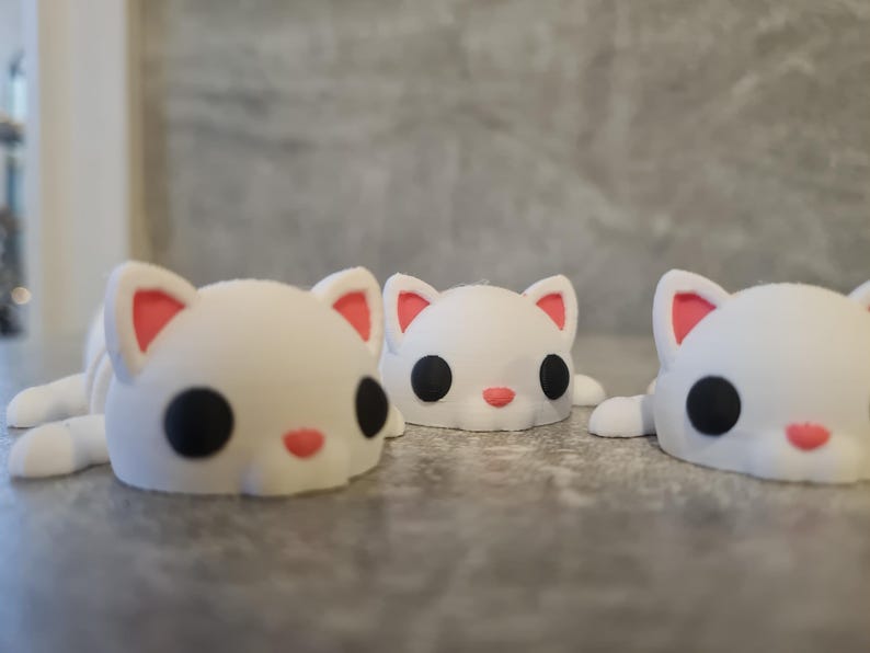 Flexi Kitty Toy – Poseable Kitten Figure, 3D Printed Fidget Pet, Cute Desk Companion Gift