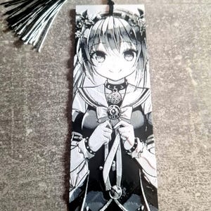 Manga Bookmark 3D Black And White Anime Art, Unique Bookmark Page Marker, Anime Gift, Book Accessories, Gifts For Anime Fans