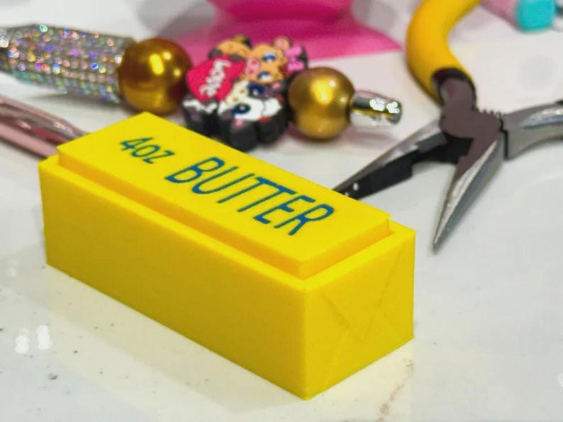 3D Printed Butter Squishy Clicker, Butter Fidget Toy, Desk Clicker, Sensory Fidget, Cute Stress Relief, Gift for Adults & Teens