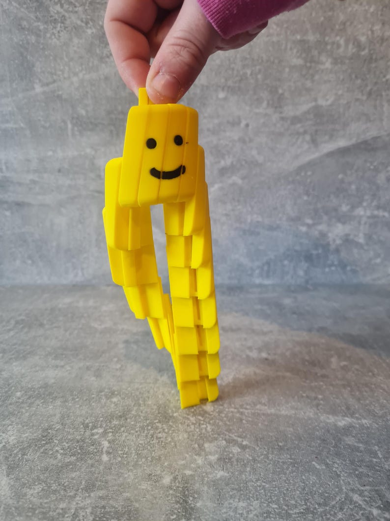 Stretchy Fidget Toy – Articulated Brick Style Figure, 3D Printed Sensory Desk Toy, Poseable Geek Gift & Stocking Filler
