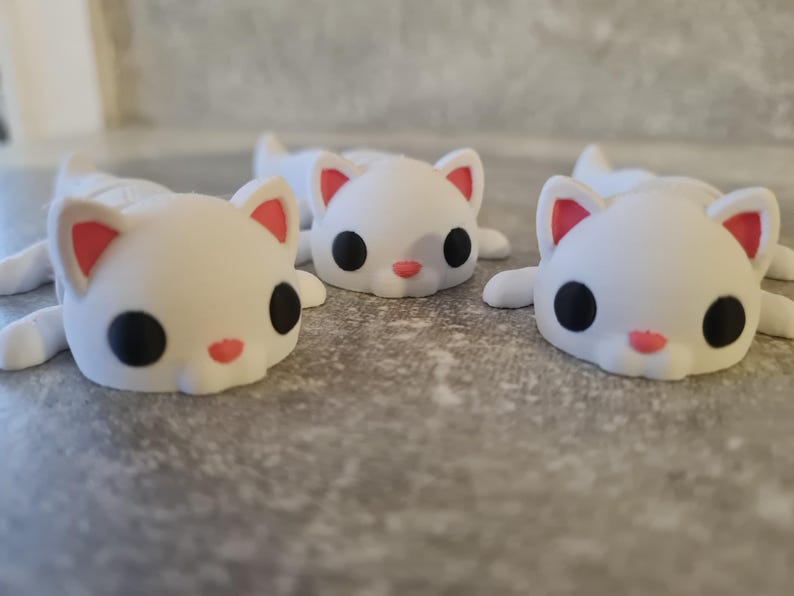 Flexi Kitty Toy – Poseable Kitten Figure, 3D Printed Fidget Pet, Cute Desk Companion Gift