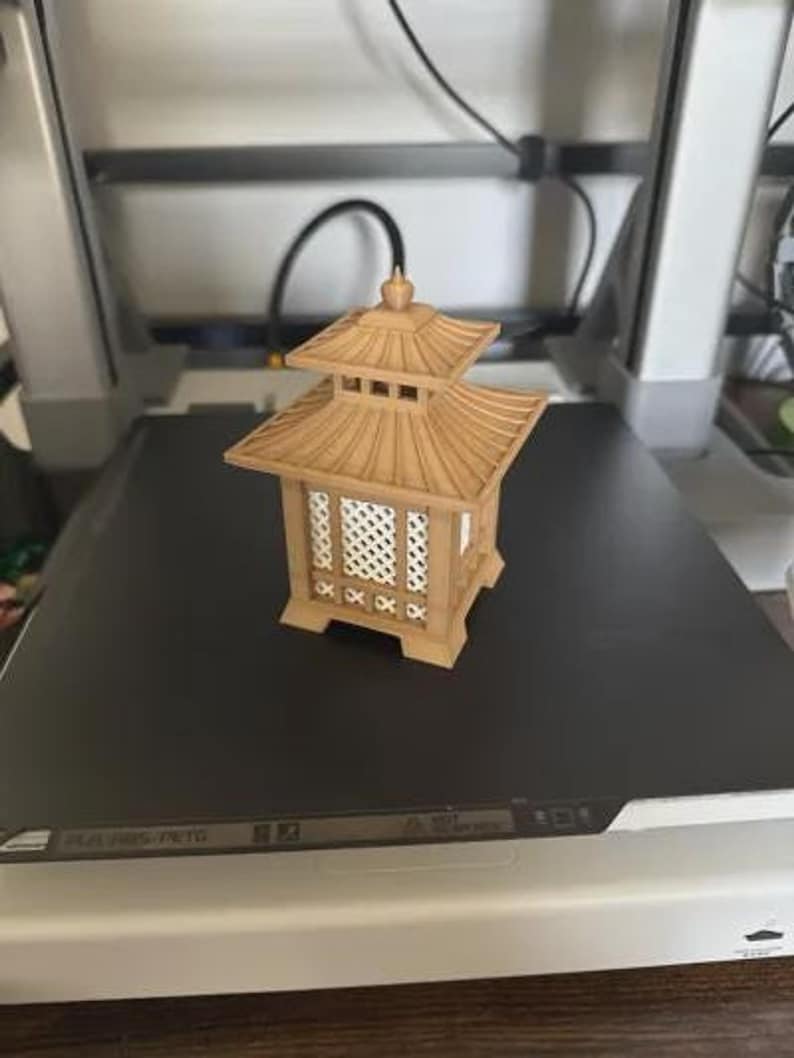 Japanese Pagoda Lantern 3D Printed  Mini Zen Garden Decor Japanese Lantern Miniature Desk Ornament  Tabletop Terrain  Unique Gift