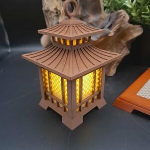Japanese Pagoda Lantern 3D Printed  Mini Zen Garden Decor Japanese Lantern Miniature Desk Ornament  Tabletop Terrain  Unique Gift