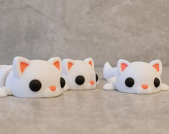 Flexi Kitty Toy – Poseable Kitten Figure, 3D Printed Fidget Pet, Cute Desk Companion Gift