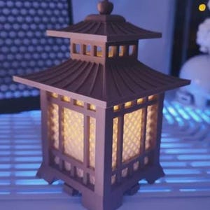 Japanese Pagoda Lantern 3D Printed  Mini Zen Garden Decor Japanese Lantern Miniature Desk Ornament  Tabletop Terrain  Unique Gift