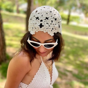 Crochet Lace Skullcap: Handmade Boho Tasseled Beanie