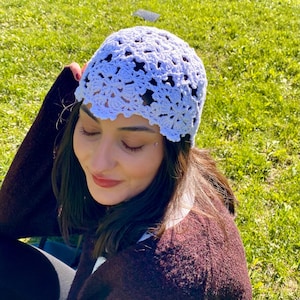 Crochet Floral Skull Cap Pattern - Etsy display picture 1