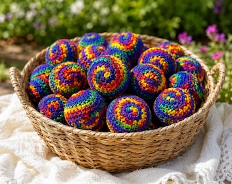 Hacky Sack fatto a mano all'uncinetto, footbag in misto cotone, palla da giocoleria, gioco per feste all'aperto