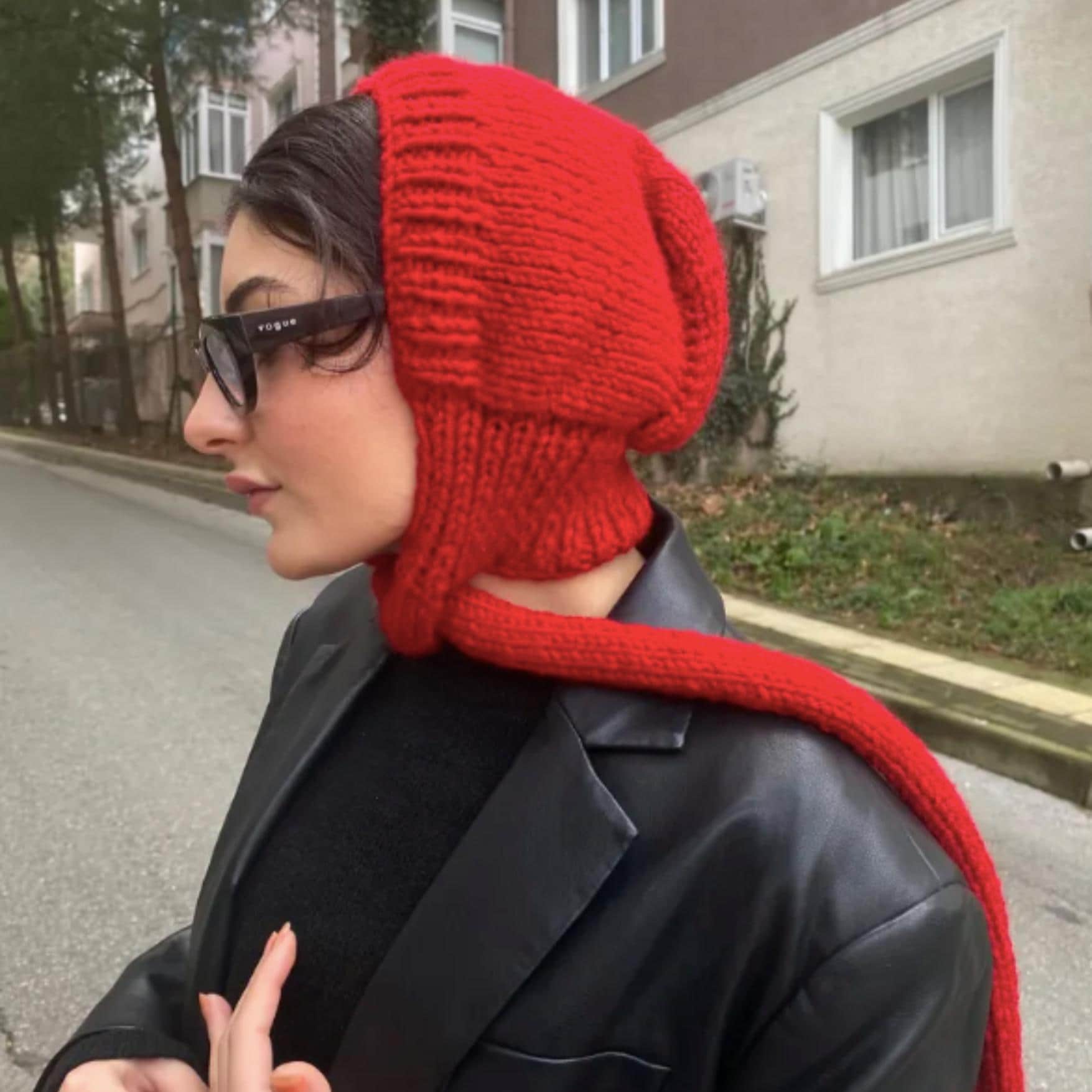 帽子 bonnet knit cap (red) Red-Beanie-by-mimi-and-august-