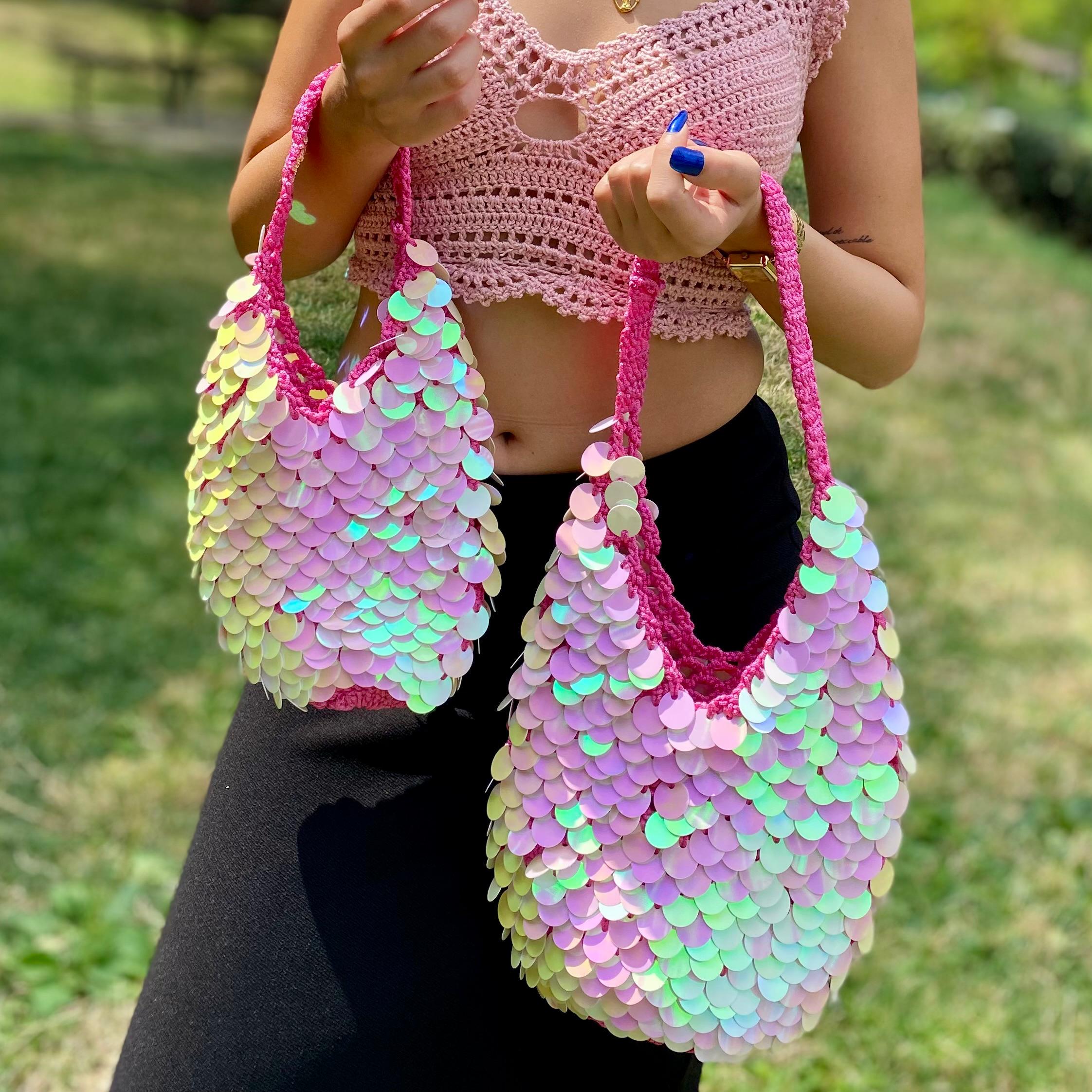 Glitter Mermaid Texture Tote Bag – Large Reusable Shopper For Beach, Gym, Picnic & Daily Use - View #2