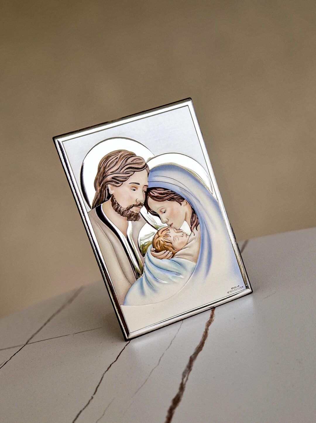 Holy Family Silver Icon: Catholic Gift, Made in Italy (9x13cm) - Etsy