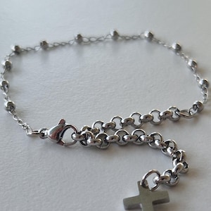 Catholic Rosary Bracelet with Cross – Dainty Faith Jewelry for Women – Silver or Gold Christian Gift, Christian Jewelry - Personalized Gift