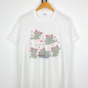 Vintage I Love Califonia Cat T-Shirts DO507
