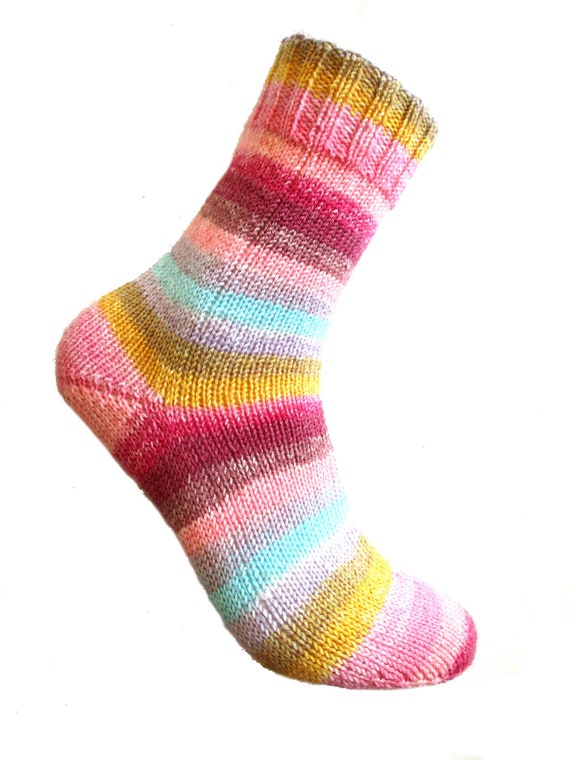 Unique hand-knitted wool socks UK 4-5, EU 37-38