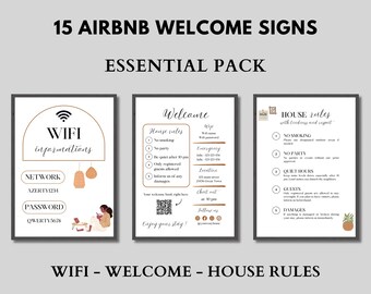 Airbnb Welcome Sign Template | Editable Host Signage (Canva)