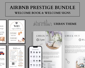 City Airbnb Welcome Book & Signs: Modern Host Bundle (Digital)