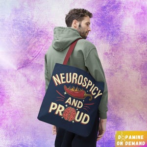 Neurospicy och stolt polyestertygväska, stöd för neurodiversitet