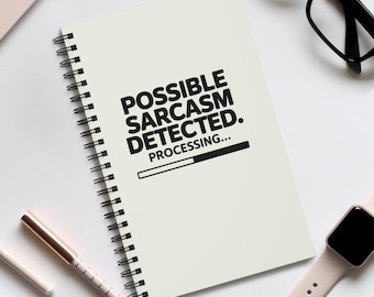 Autism present, Mental health gift, Anxiety awareness, ADHD gift, journal "Possible Sarcasm detected. Processing..."