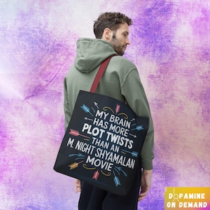 Plot Twist Brain Tote Bag, Neurodiversity Gift