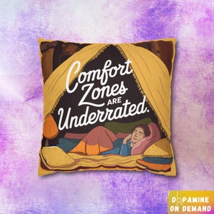 ADHD gift, introvert present, bipolar gift, autism present, mental health awareness, pillow case &quot;Comfort Zones are underrated&quot;