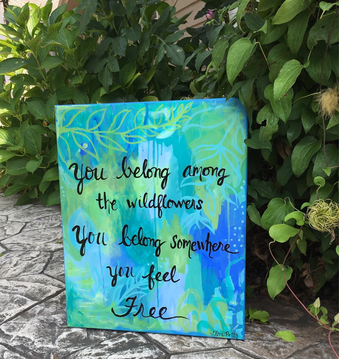 You Belong Among the Wildflowers Painting Tom Petty Lyrics Etsy
