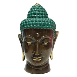 Buddha Head Statue, Bronze Statue, Buddha Art, Buddha Ornament, Spiritual Sculpture Decor, Room Decor, Brass Buddha, Buddha Sculputure