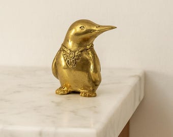 Estatua de bronce de pingüino, estatua de animal, animal de bronce, regalo para amantes de los animales, decoración del hogar, decoración de oficina, única, miniatura, idea de regalo