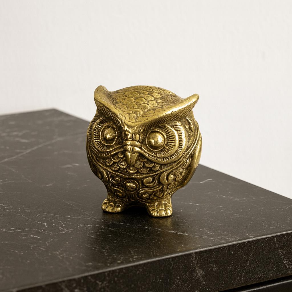 Owl Bronze Statue, Animal Statue, Animal Figurine, Holiday Gift, Brass Owl, Room Decor, Garden Decor