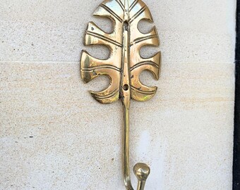 Bronze Monstera Leaf Hook, Leaf Bronze, Hook Bronze, Wall Decor, Wall Art, Room Decor, Unique, Birthday Gift, Brass Monstera Hook,