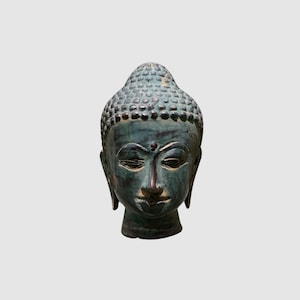 Small Buddha Head Statue, Miniature, Unique, Bronze Statue, Mini Buddha Head, Buddha Ornament, Spiritual Sculpture Decor, Room Decor