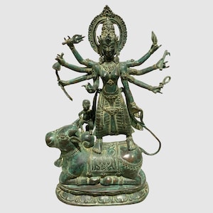 Goddess Mahakali Statue 16&quot;, Kali Statue, Kali 8 Arms, Lord Statue, Goddess Sculpture, Bronze Statue, Hindu God, Indian God, Durga, Shiva