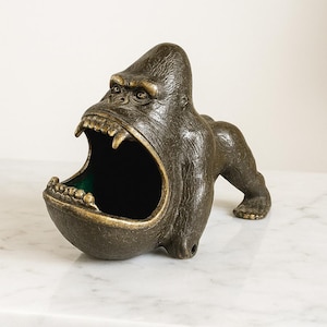 Bronze Aschenbecher, Einzigartige Tier Gorilla Statue, Gorilla Aschenbecher Statue, Gorilla Figur, Bronze Statue, Zigarette, Kunst, Dekoration