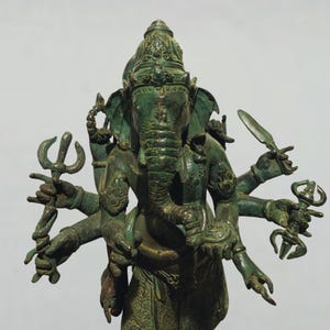 Lord Ganesh Bronze, Ganesh with 10 Arms, Lord Statue, Bronze Statue, Ganesh Decoration, Holiday Gift, Indian God, Hindu God, Ganesh Idol