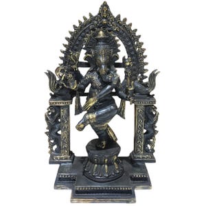 Large Ganesh Statue 16&quot;, Lord Ganesh, Bronze Statue, Hindu God Statue, Indian Statue, Ganesh Idol, Ganesh Dancing Statue, Lord Statue, Art