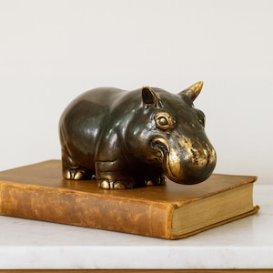 Hippo Bronze Statue, Animal Bronze, Hippo Statue, Room Decor, Unique, Holiday Gift, Birthday Gift, Garden Decor, Hippopotamus