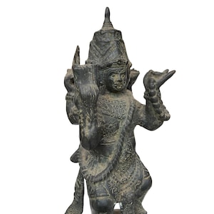 Antique Lord Brahma Bronze 13&quot;, Four Face Brahma, Bronze Statue, Lord Statue, Hindu God, Home Decor, Birthday Gift, Holiday Gift, Vintage