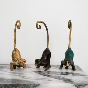 Monkey Standing Bronze Statue, Bronze Statue, Animal Statue, Animal Bronze, Brass Monkey, Room Decor, Unique, Miniature, Office Decor
